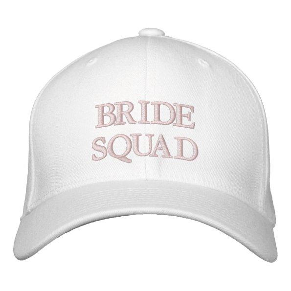 Bride Squad blush pink white bridesmaid chic Embroidered Baseball Cap