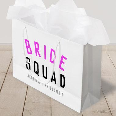 Bride Squad | Hot Pink Bachelorette Bridesmaid Large Gift Bag