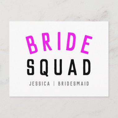 Bride Squad | Hot Pink Bachelorette Bridesmaid PostInvitations