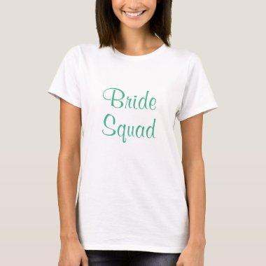 Bride Squad Mint Green White Wedding Bachelorette T-Shirt