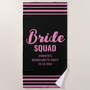 Bride Squad Name Bachelorette Party Bridal Shower Beach Towel