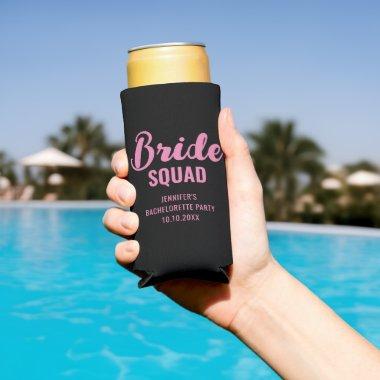 Bride Squad Name Bachelorette Party Bridal Shower Seltzer Can Cooler