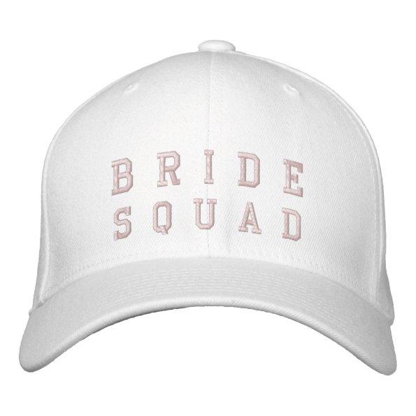 Bride Squad | Pink Bachelorette Bridesmaid Elegant Embroidered Baseball Cap