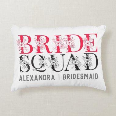 Bride Squad | Pink Bachelorette Party Bridesmaid Accent Pillow