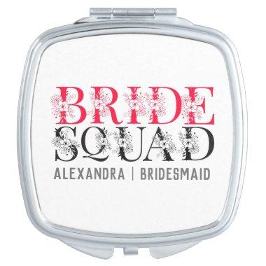 Bride Squad | Pink Bachelorette Party Bridesmaid Compact Mirror