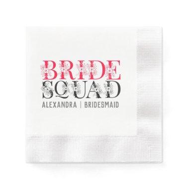 Bride Squad | Pink Bachelorette Party Bridesmaid Napkins