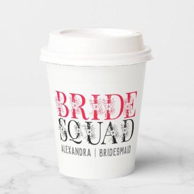 Bride Squad | Pink Bachelorette Party Bridesmaid Paper Cups