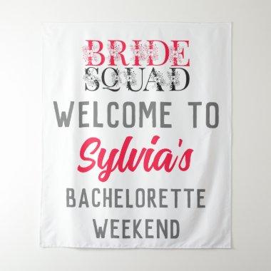 Bride Squad | Pink Bachelorette Party Bridesmaid Tapestry