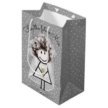 Bride Stick Girl In Lace Dress and Sneakers Medium Gift Bag