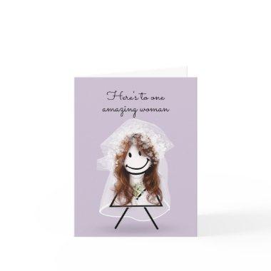 Bride Stick Girl with Bridal Bouquet