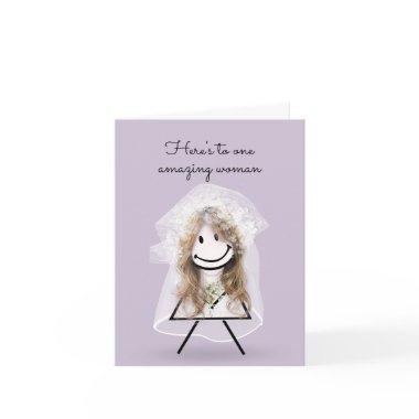 Bride Stick Girl with Bridal Bouquet  Invitations