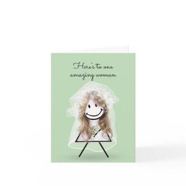 Bride Stick Girl with Bridal Bouquet