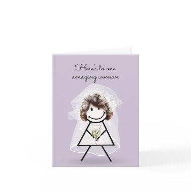 Bride Stick Girl with Bridal Bouquet