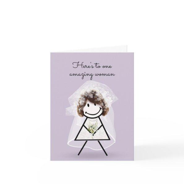 Bride Stick Girl with Bridal Bouquet