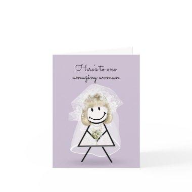 Bride Stick Girl with Bridal Bouquet