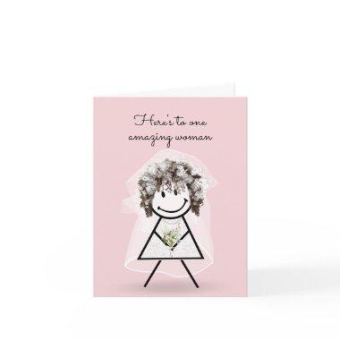 Bride Stick Girl with Bridal Bouquet