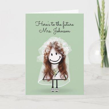 Bride Stick Girl with Sneakers and Daisies Invitations
