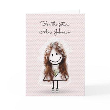 Bride Stick Girl with Sneakers and Daisies