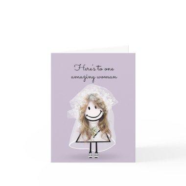 Bride Stick Girl with Sneakers and Daisies