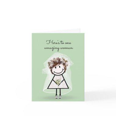 Bride Stick Girl with Sneakers Invitations