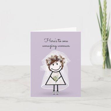 Bride Stick Girl with Sneakers Invitations