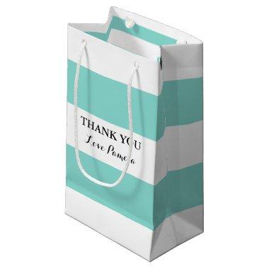 BRIDE Teal Blue And White Shower Party Small Gift Bag
