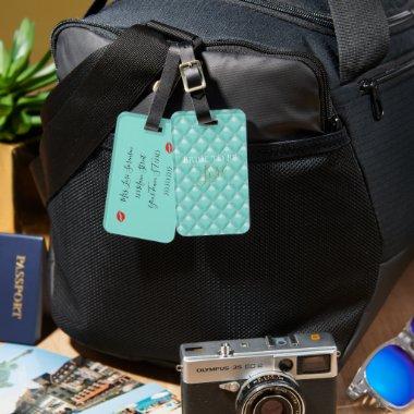 BRIDE Teal Blue Bride To Be  Luggage Tag