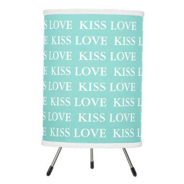 BRIDE Teal Blue Love Kiss Shower Party Decor Tripod Lamp
