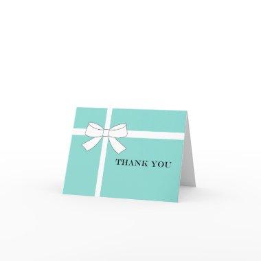 BRIDE Teal Blue Reception Bridal Shower Party Thank You Invitations