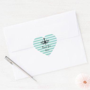 Bride Teal Blue Tea Bridal Brunch Shower Party Heart Sticker