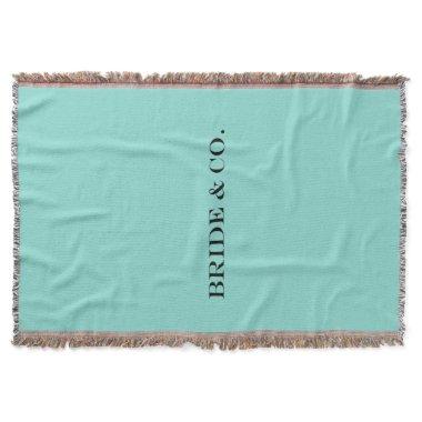 BRIDE Teal Blue Wedding Bridal Party Room Decor Throw Blanket