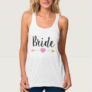 Bride | Team Bride Glitter-Print Black Tank Top