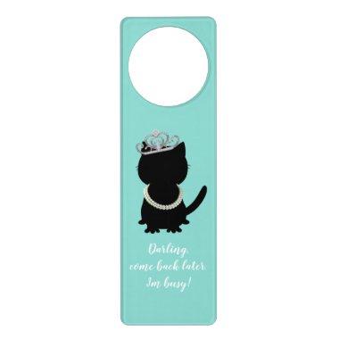 Bride Tiara Cat Shower Teal Blue Party Door Hanger