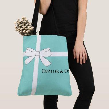 BRIDE Tiara Teal Blue Bridal Wedding Shower Party Tote Bag