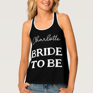 Bride To Be Bachelorette Party Black And White Tank Top