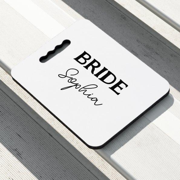 Bride To Be Bachelorette Party Name Black & White Seat Cushion