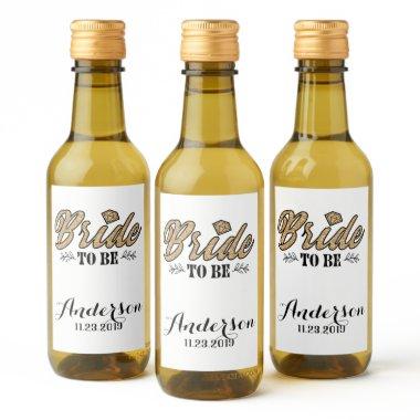 Bride To Be Beverage Label- Wine Label