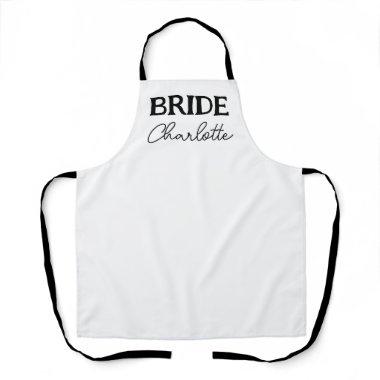 Bride To Be Black And White Bachelorette Apron