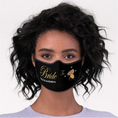 Bride To Be Bridal Gold Wedding Personalize Premium Face Mask