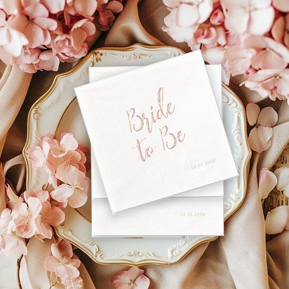Bride to Be  Bachelorette Party Foil Napkins