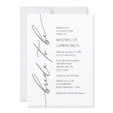 Bride to be, Bridal Shower Dinner Party Invitations