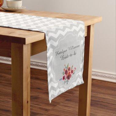 Bride To Be Chevron Personalized Table Runner