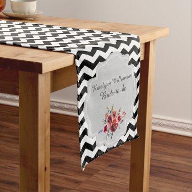 Bride To Be Chevron Personalized Table Runner