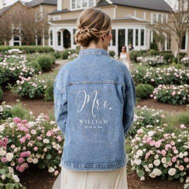 Bride to Be Denim Jacket Custom Mrs Name & Wedding
