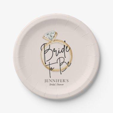 Bride To Be Modern  Paper Plates