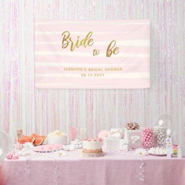 Bride to Be Pink Stripes Boho Chic  Banner
