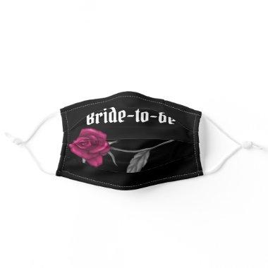 Bride-to-be Red Rose Gothic Halloween Bridal Adult Cloth Face Mask