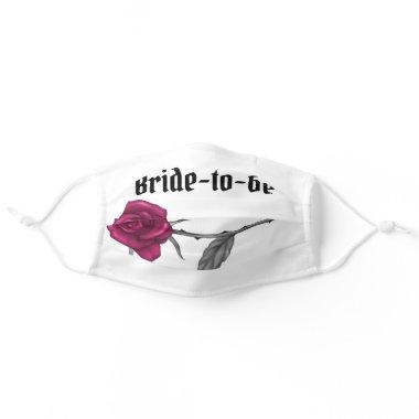 Bride-to-be Red Rose Gothic Tatoo Bridal Adult Cloth Face Mask