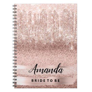 Bride To Be Rose Drips Makeup Artist Sweet 16th Notebook