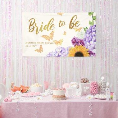 Bride to Be Sunflower Butterfly  Banner